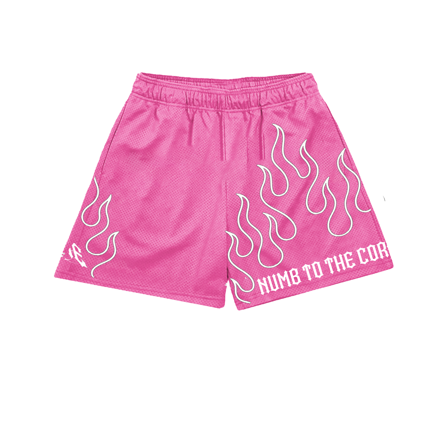 HOT PINK "FLAME" MESH SHORTS