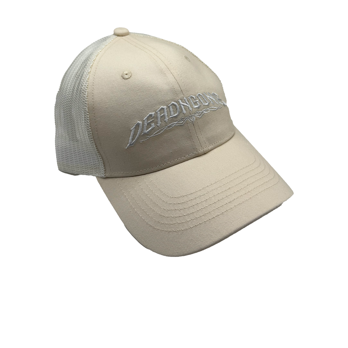 "PINSTRIPE" Cream Trucker Hat
