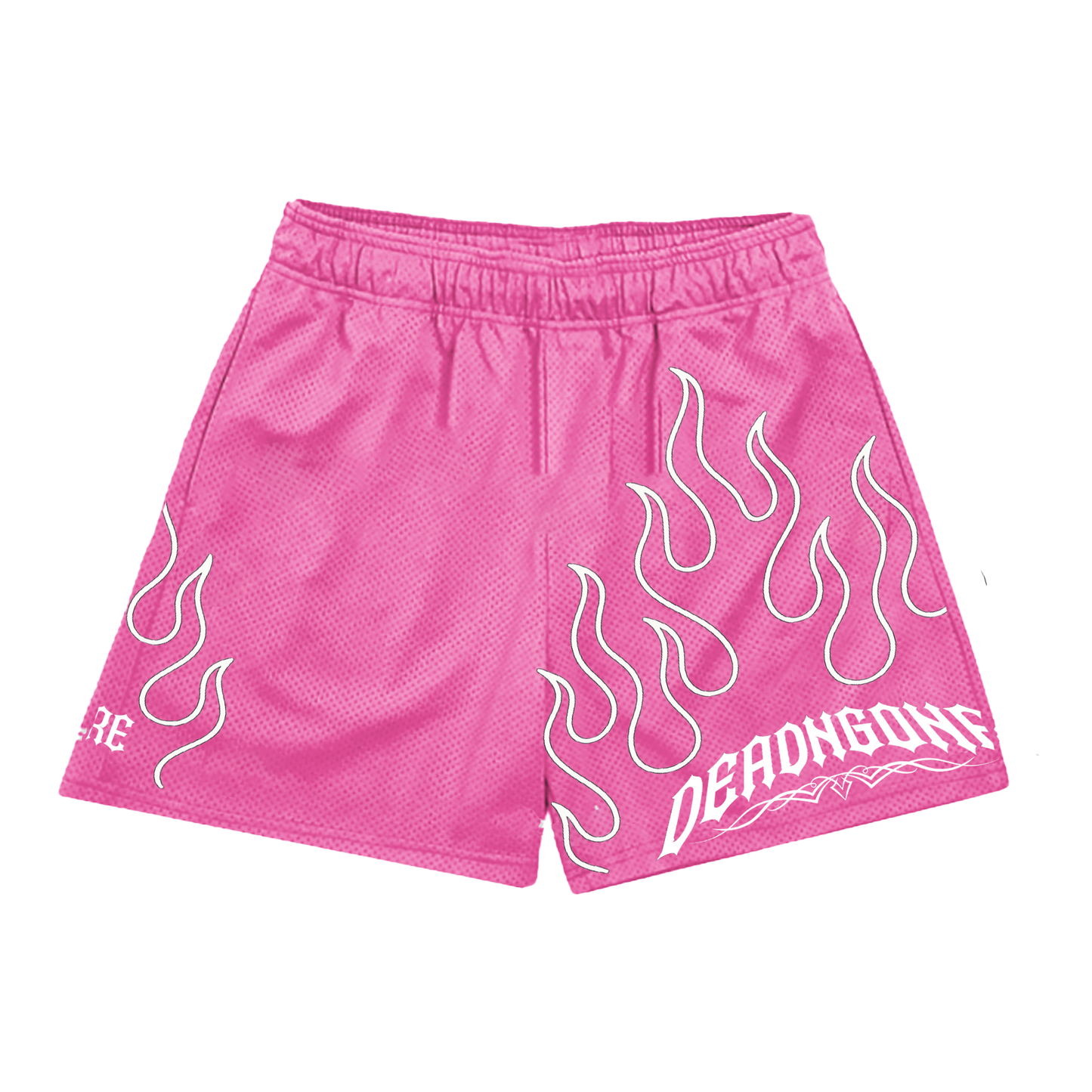HOT PINK "FLAME" MESH SHORTS