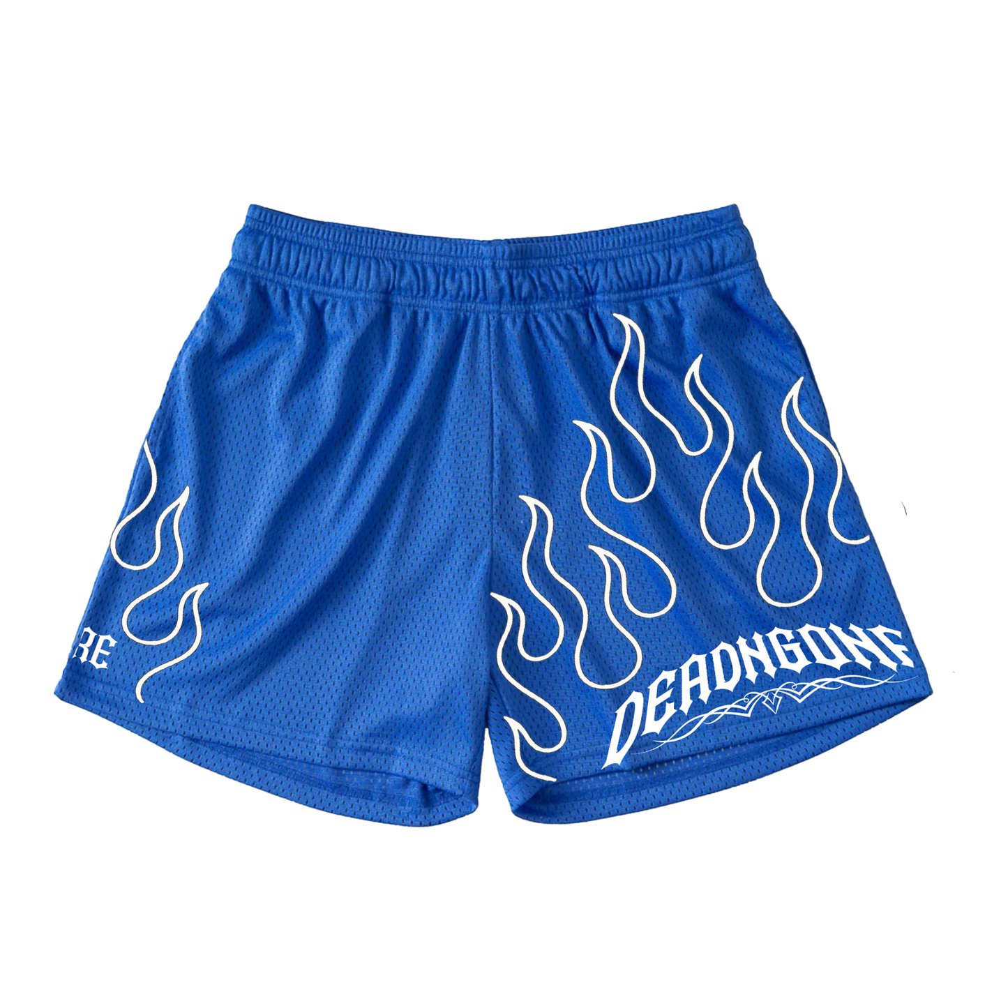 BLUE "FLAME" MESH SHORTS