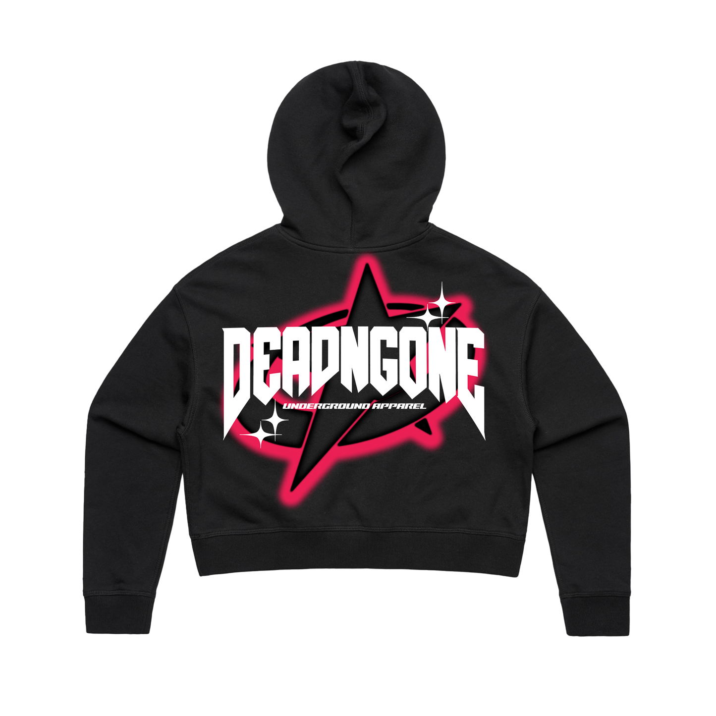"UNDERGROUND" Cropped Black Hoodie *WOMENS*