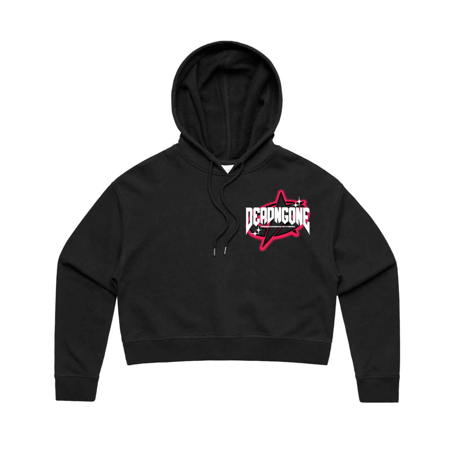 "UNDERGROUND" Cropped Black Hoodie *WOMENS*