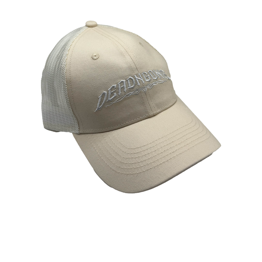 "PINSTRIPE" Cream Trucker Hat