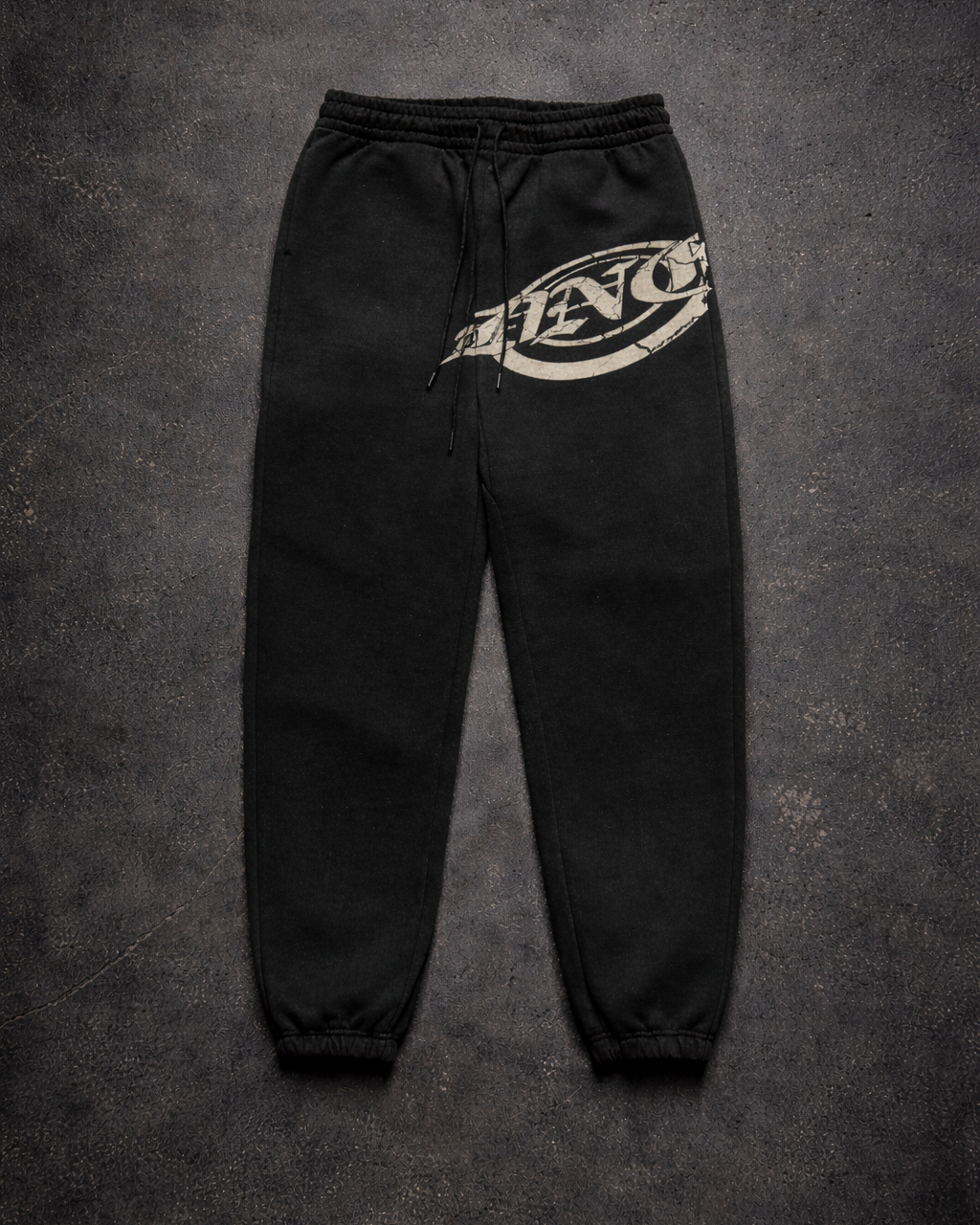 "BULLSEYE" Acid Washed Black Joggers