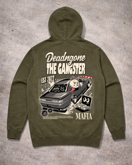 "THE GANGSTER" ARMY GREEN HOODIE