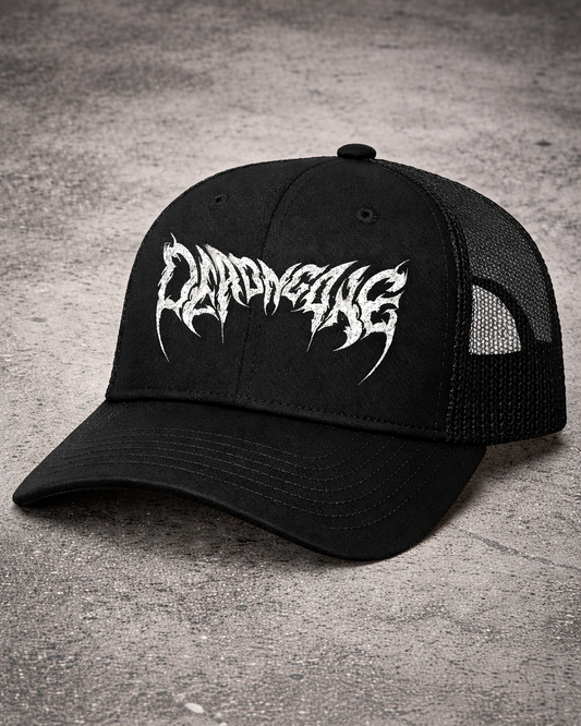 "BORN FROM ASH" Black Trucker Hat