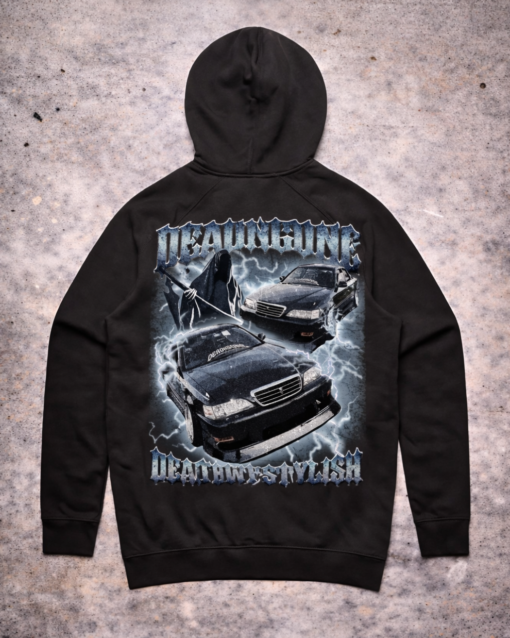 "DEAD BUT STYLISH" Black Hoodie