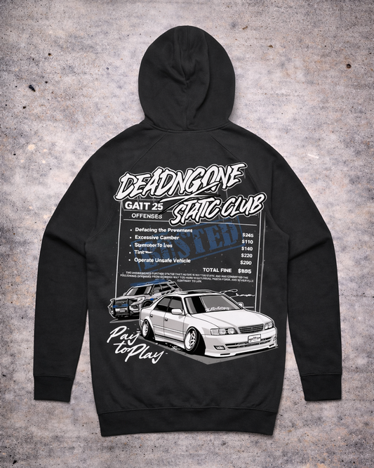 "PAY TO PLAY" STATIC CLUB COLLAB HOODIE