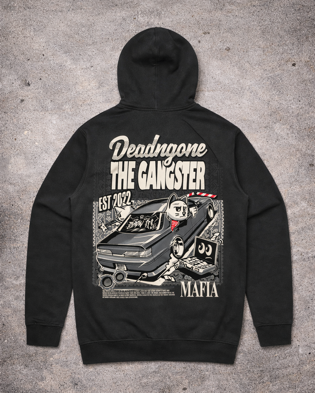 "THE GANGSTER" BLACK HOODIE