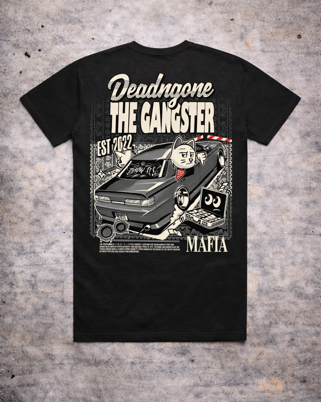 "THE GANGSTER" BLACK TEE