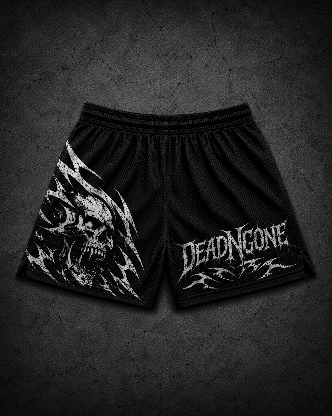 "DEATH" MESH SHORTS