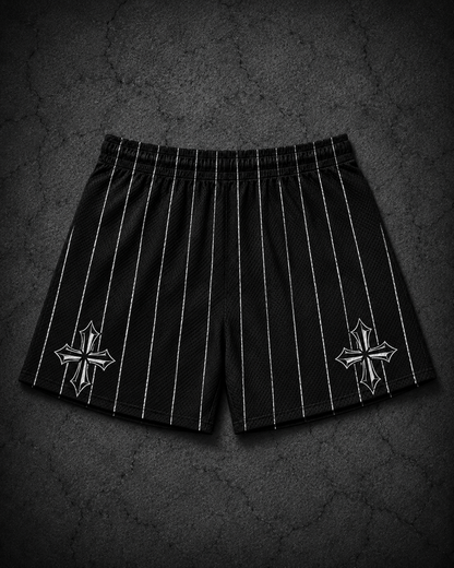 "CROSSED" MESH SHORTS