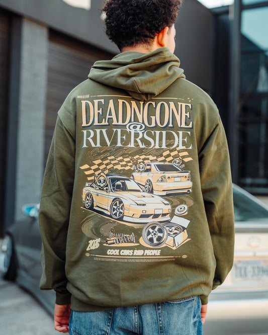 "RIVERSIDE 26" ARMY GREEN HOODIE
