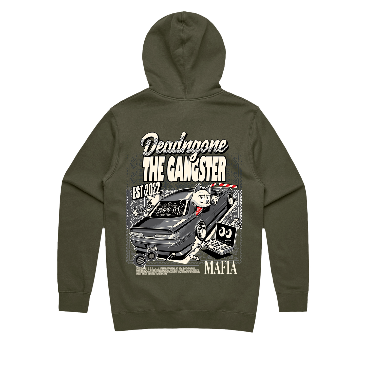 "THE GANGSTER" ARMY GREEN HOODIE