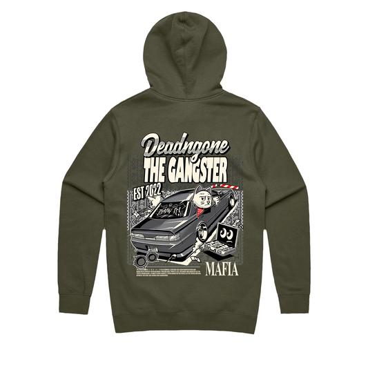 "THE GANGSTER" ARMY GREEN HOODIE