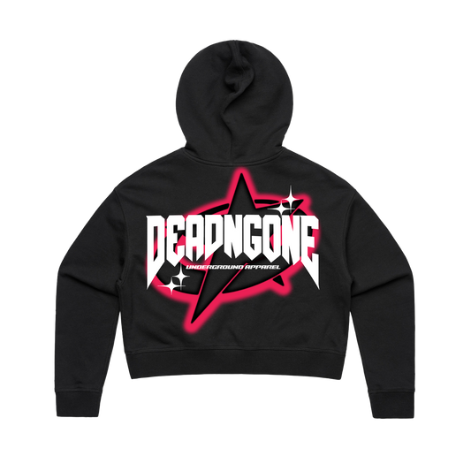 "UNDERGROUND" Cropped Black Hoodie *WOMENS*