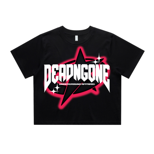 "UNDERGROUND" Cropped Black Tee *womens*