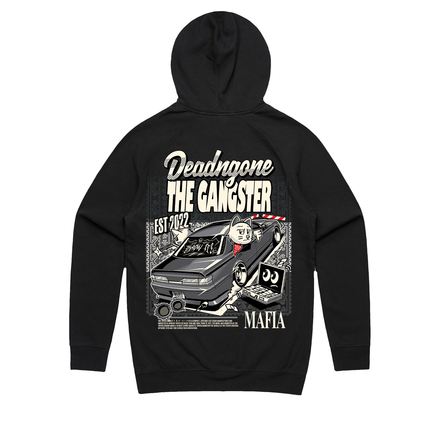 "THE GANGSTER" BLACK HOODIE
