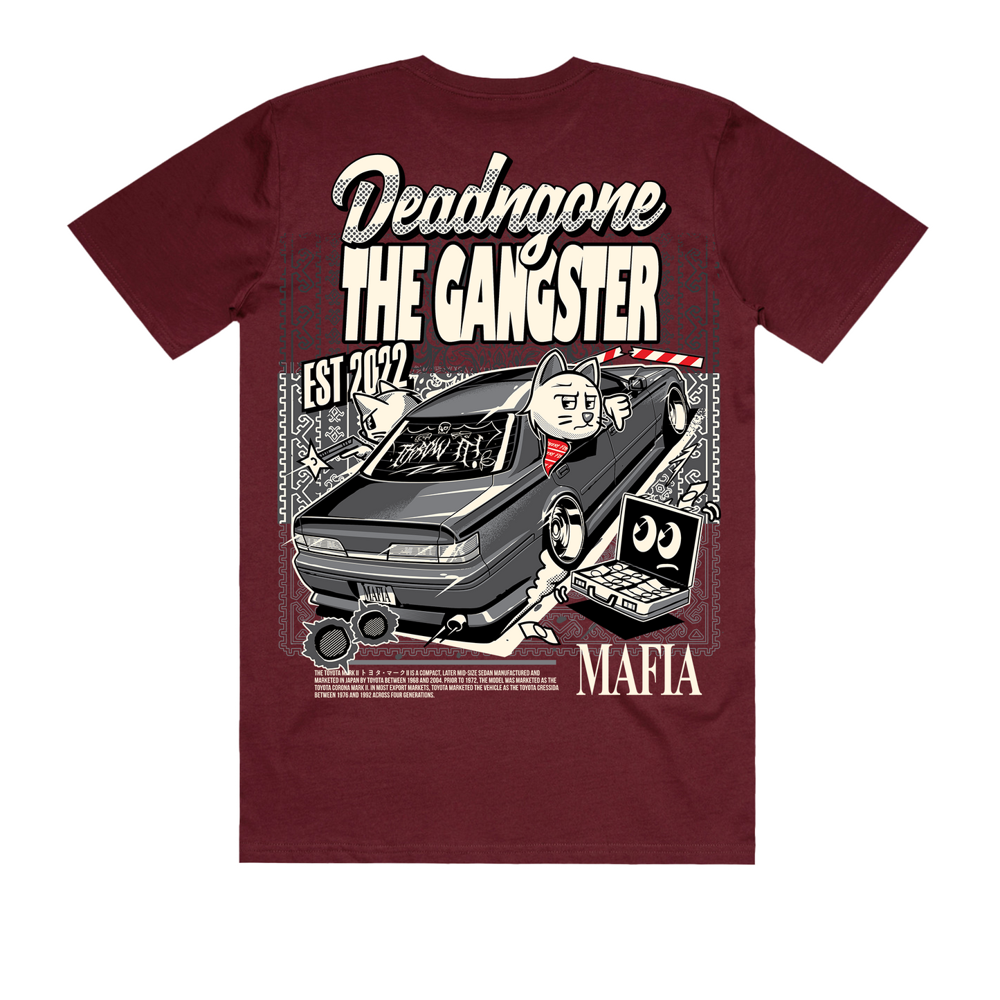 "THE GANGSTER" MAROON TEE