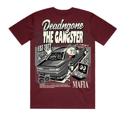 "THE GANGSTER" MAROON TEE