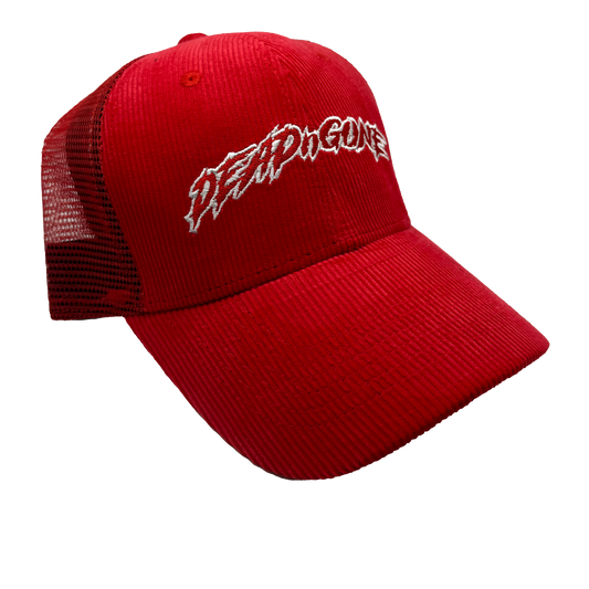 "OG LOGO" Red Corduroy Trucker Hat