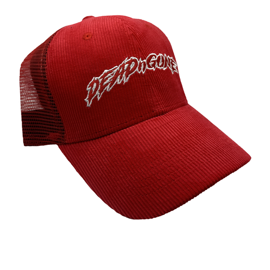 "OG LOGO" Red Corduroy Trucker Hat